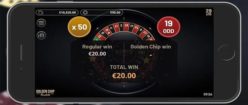 Spelplan för Golden Chip roulette