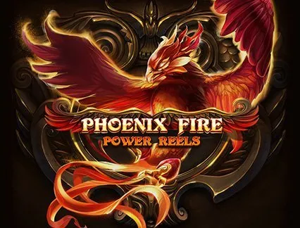 Logo för Phoenix Fire Power Reels med en fågel phoenix i centrum