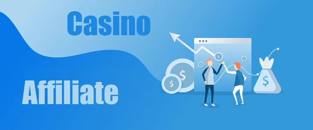 Casino affiliate banner med två personer som gör en highfive