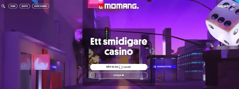Startsidan på Momang Casino