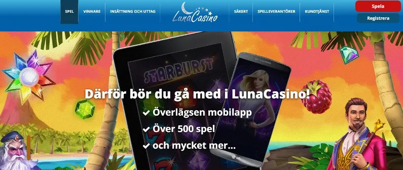 skärmbild från Luna Casino