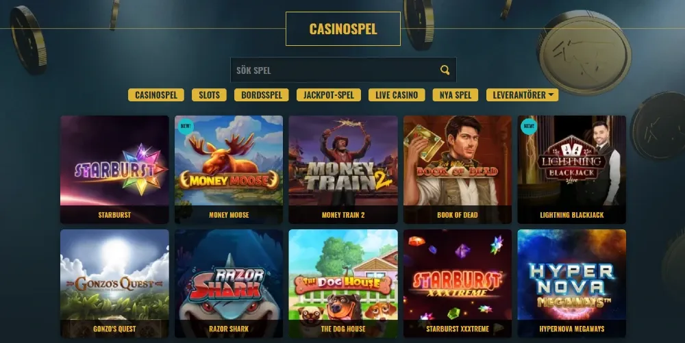 Spel hos No Account Bet casino