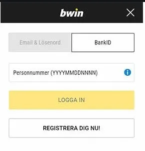 Bwin login med hjälp av Bank-ID