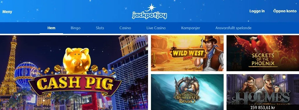 Jackpotjoy casino startsida för svenska spelare