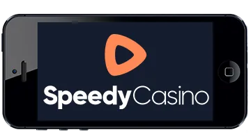 Speedy Casino logo på en mobil