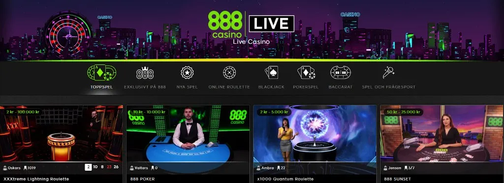 888casino livecasino i Sverige