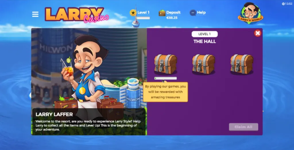 Larry casino front page