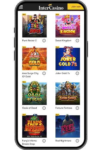 InterCasino på mobilen