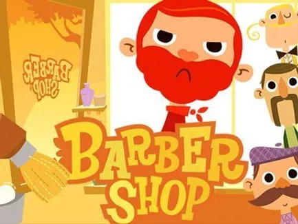 Spelet barber shop med karaktärer