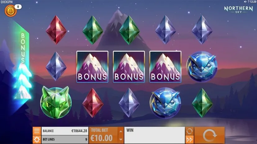 ikoner för bonusrunda aktiverad på spelautomaten Northern