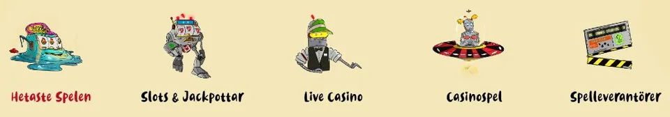 Spelkategorier hos Casoola casino