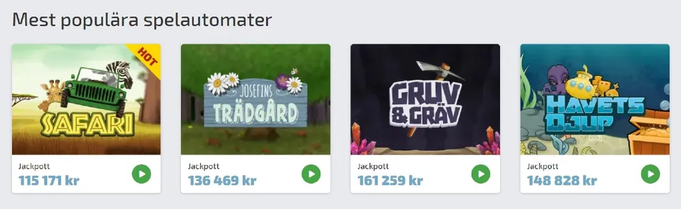 Populära spel hos Lyckost casino