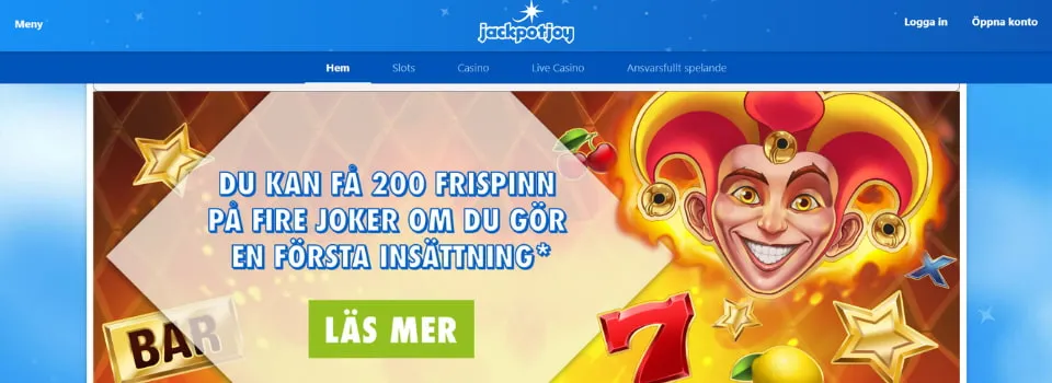 Jackpot Joy Casino startsida