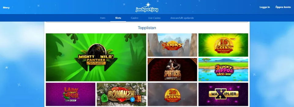 Jackpotjoy Casino spelautomater