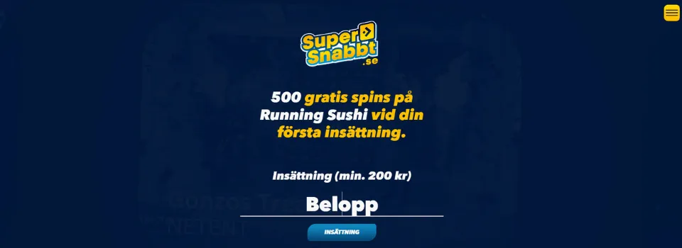 Ange belopp hos Supersnabbt Casino