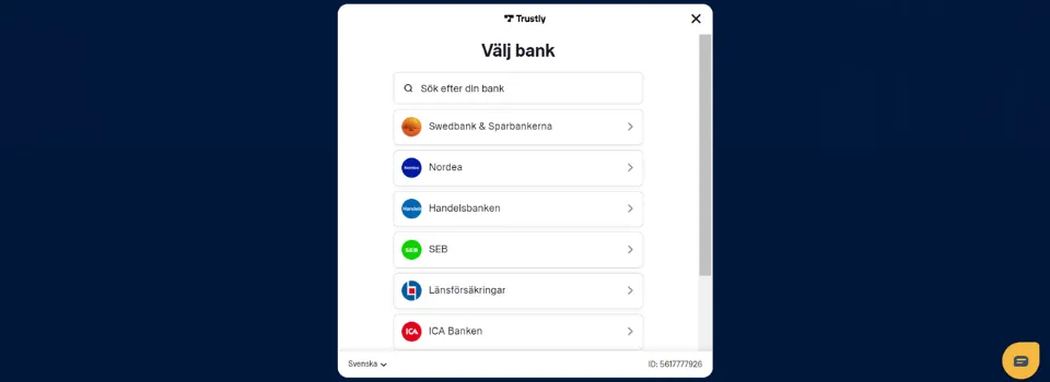 Välj din bank hos Supersnabbt Casino