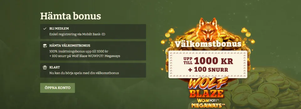 Casinostugan välkomstbonus