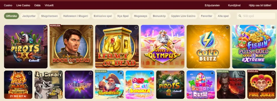 Casinostugan spelautomater