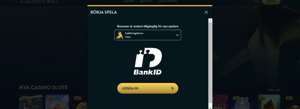 Verifiering med BankID hos Golden Bull