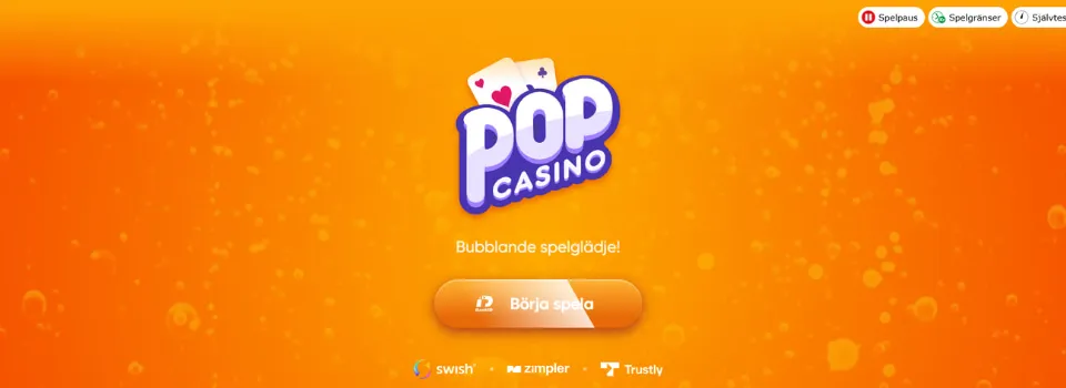 Pop Casino startsida