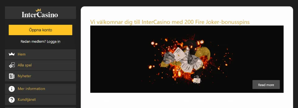 InterCasino välkomstbonus