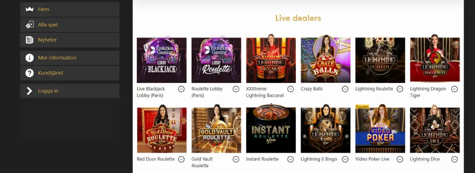 InterCasino live casinospel