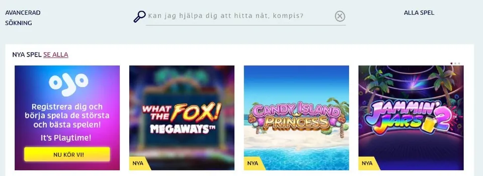 Spelutbud och filtrering hos PlayOJO casino