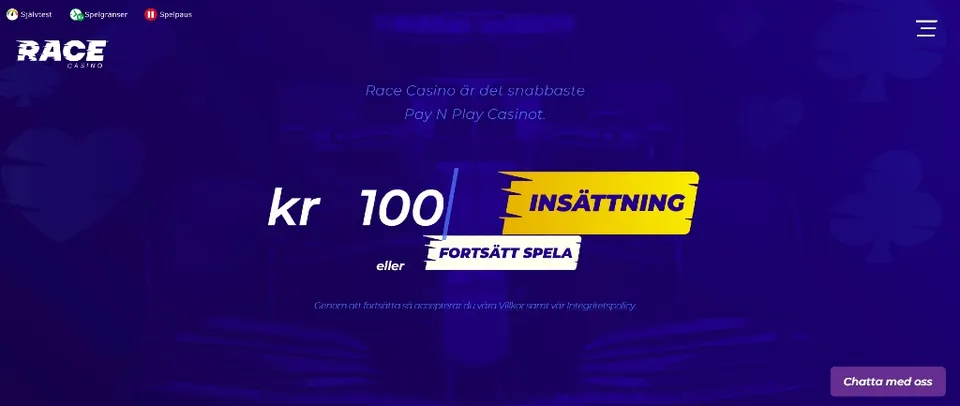 Race casino hemsida och direktinsättning