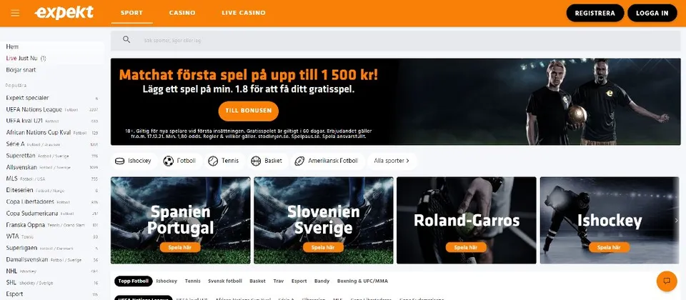 Expekt sport och betting sida