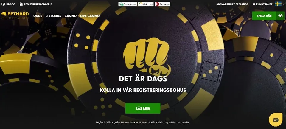 Hemsida för Bethard casino