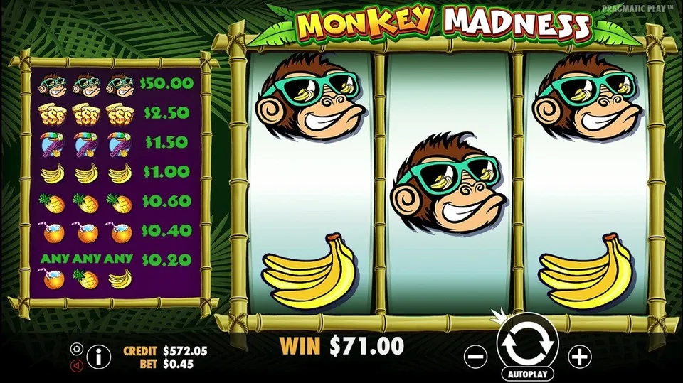 Spelplanen i monkey madness slot