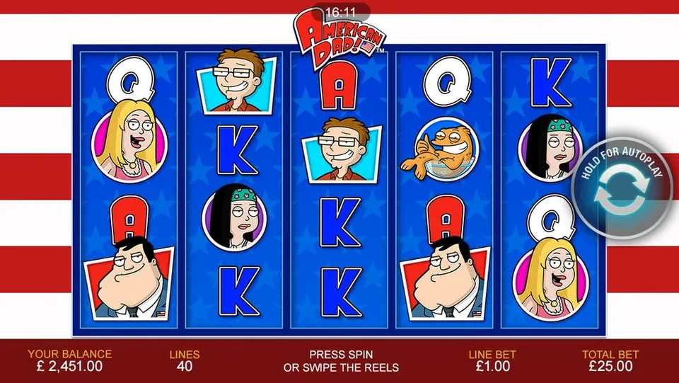 Skärmbild från american dad slot